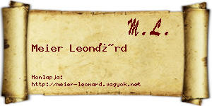 Meier Leonárd névjegykártya