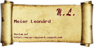 Meier Leonárd névjegykártya