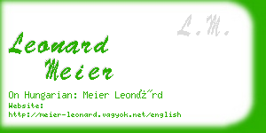 leonard meier business card